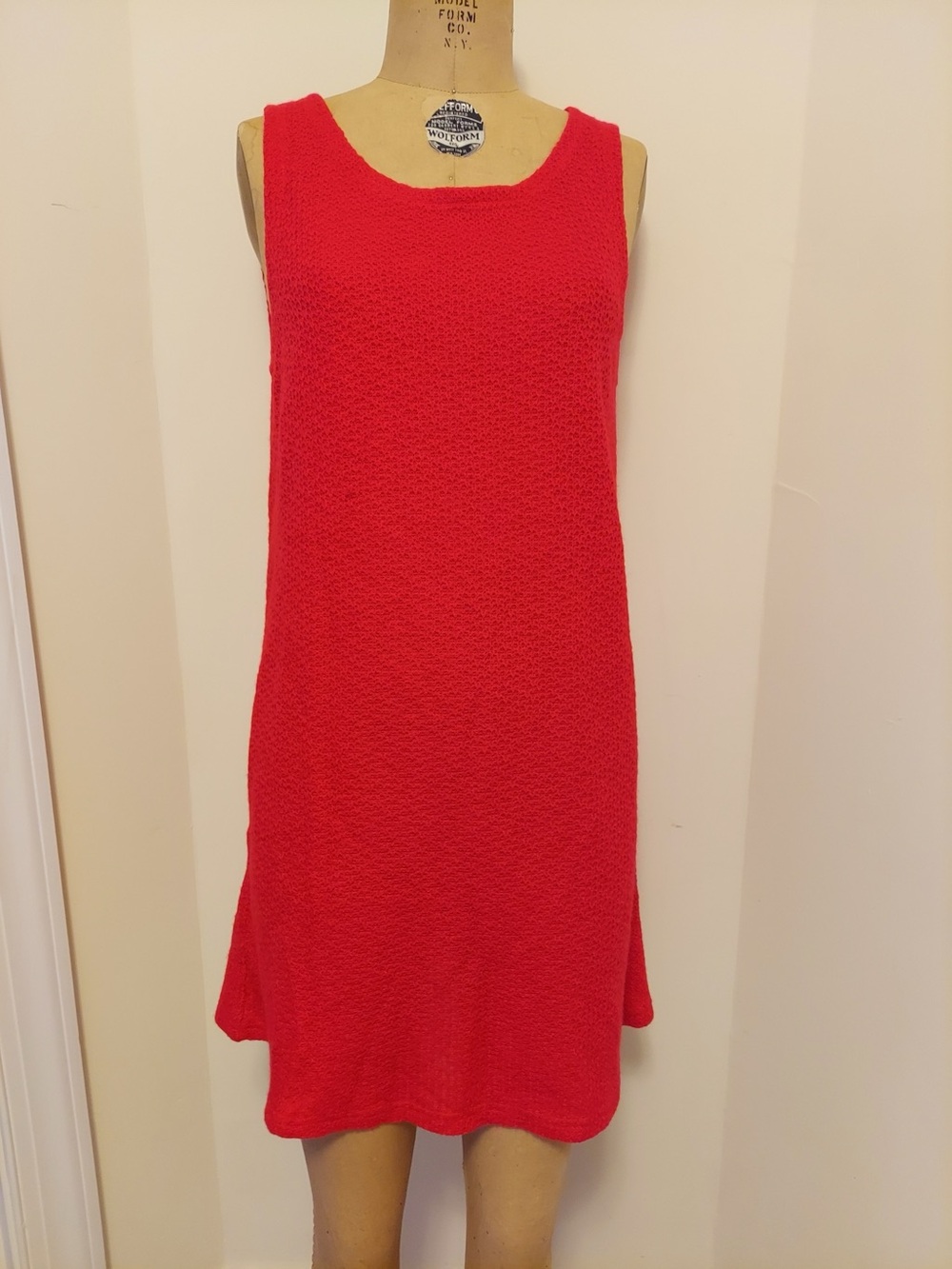 Ya Los Angeles Red Knit Sleeveless Top with Black Ribbon